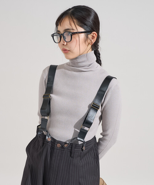 FREAK'S STORE（フリークスストア）の「＜マシーンウォッシャブル＞シルク入り タートルネックリブニット（ニット/セーター・レディース・ネイビー/ライトグレー/オフホワイト/サックスブルー/その他/キャメル/チャコール・ﾌﾘ-）」の15枚目の写真