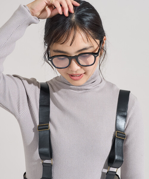 FREAK'S STORE（フリークスストア）の「＜マシーンウォッシャブル＞シルク入り タートルネックリブニット（ニット/セーター・レディース・ネイビー/ライトグレー/オフホワイト/サックスブルー/その他/キャメル/チャコール・ﾌﾘ-）」の17枚目の写真