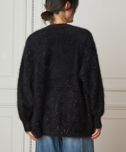 IENA LA BOUCLE（イエナラブークル）の「IENA LA BOUCLE ファーニットVカーディガン（カーディガン/ボレロ・レディース・ホワイト/グレー/ブラック/ピンク系その他/ブラック系その他・FREE）」の9枚目の写真