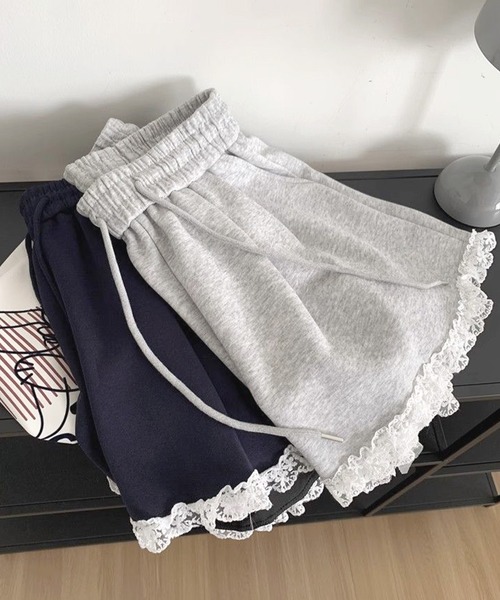 frunco(フランコ)の「【ZOZO限定】レース付きスエットハーフパンツ(その他パンツ・レディース・ネイビー/グレー・MEDIUM)」の5枚目の写真