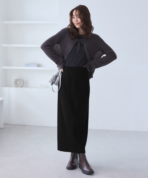 ROPE' PICNIC(ロペピクニック)の「トタンテレコ Iラインリブニットスカート(スカート・レディース・ブラック/ダークグリーン/グリーン系その他2/ダークブラウン・40/38/36)」の22枚目の写真
