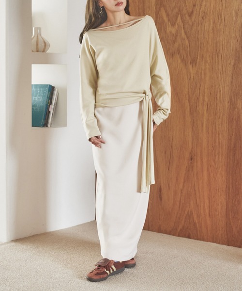 LAULEN(ローレン)の「2way side tie tops /2wayサイドタイトップス(Tシャツ/カットソー・レディース・ブラウン/ブラック/ホワイト/アイボリー・FREE)」の20枚目の写真