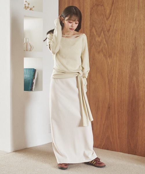 LAULEN(ローレン)の「2way side tie tops /2wayサイドタイトップス(Tシャツ/カットソー・レディース・ブラウン/ブラック/ホワイト/アイボリー・FREE)」の21枚目の写真
