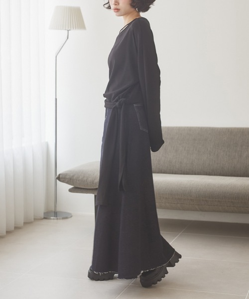 LAULEN(ローレン)の「2way side tie tops /2wayサイドタイトップス(Tシャツ/カットソー・レディース・ブラウン/ブラック/ホワイト/アイボリー・FREE)」の13枚目の写真