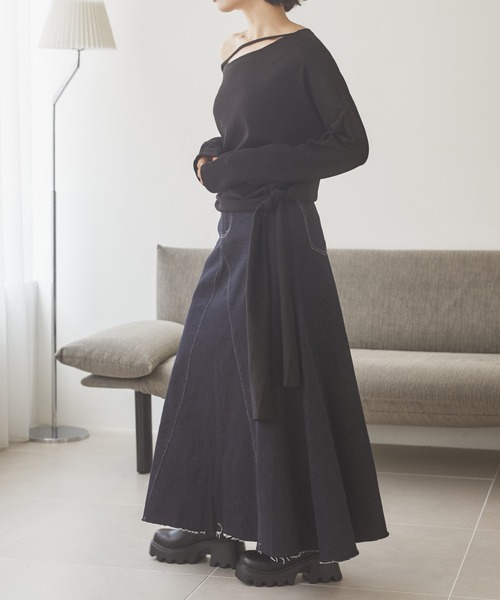 LAULEN(ローレン)の「2way side tie tops /2wayサイドタイトップス(Tシャツ/カットソー・レディース・ブラウン/ブラック/ホワイト/アイボリー・FREE)」の19枚目の写真