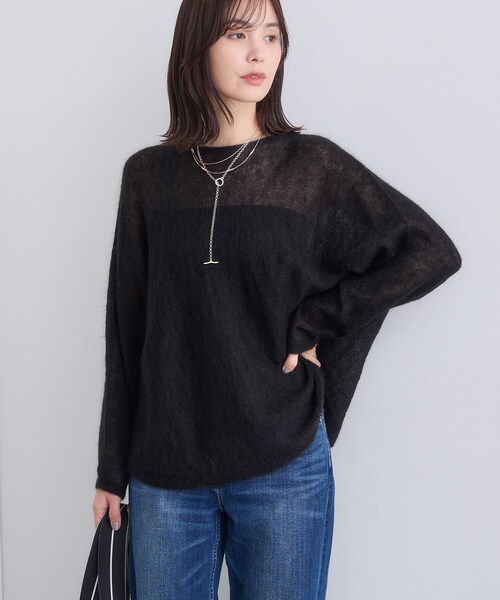 INDIVI(インディヴィ)の「【キッドモヘヤ素材】ラウンドヘムニット(ニット/セーター・レディース・ピンク/ブラック/サックスブルー系5/ライトグレー系8・05/38/13/15 )」の9枚目の写真
