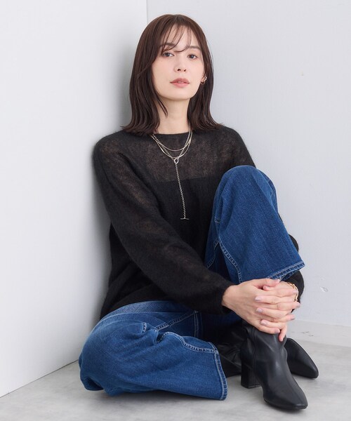 INDIVI(インディヴィ)の「【キッドモヘヤ素材】ラウンドヘムニット(ニット/セーター・レディース・ピンク/ブラック/サックスブルー系5/ライトグレー系8・05/38/13/15 )」の10枚目の写真