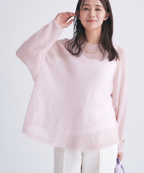 INDIVI(インディヴィ)の「【キッドモヘヤ素材】ラウンドヘムニット(ニット/セーター・レディース・ピンク/ブラック/サックスブルー系5/ライトグレー系8・05/38/13/15 )」の13枚目の写真