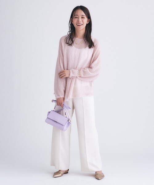 INDIVI(インディヴィ)の「【キッドモヘヤ素材】ラウンドヘムニット(ニット/セーター・レディース・ピンク/ブラック/サックスブルー系5/ライトグレー系8・05/38/13/15 )」の15枚目の写真