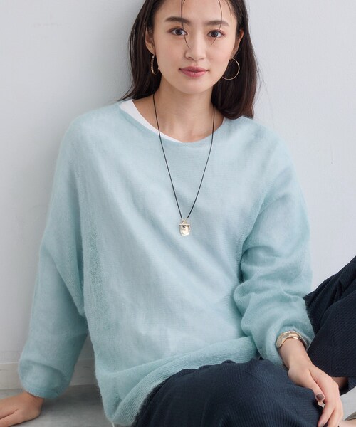 INDIVI(インディヴィ)の「【キッドモヘヤ素材】ラウンドヘムニット(ニット/セーター・レディース・ピンク/ブラック/サックスブルー系5/ライトグレー系8・05/38/13/15 )」の17枚目の写真