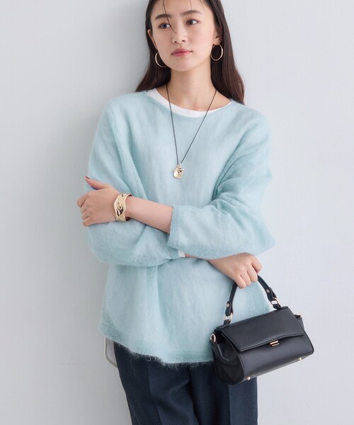 INDIVI(インディヴィ)の「【キッドモヘヤ素材】ラウンドヘムニット(ニット/セーター・レディース・ピンク/ブラック/サックスブルー系5/ライトグレー系8・05/38/13/15 )」の19枚目の写真