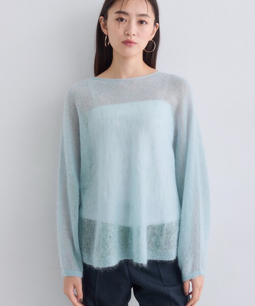 INDIVI（インディヴィ）の「【キッドモヘヤ素材】ラウンドヘムニット（ニット/セーター・レディース・ピンク/ブラック/サックスブルー系5/ライトグレー系8・05/38/13/15 ）」の15枚目の写真