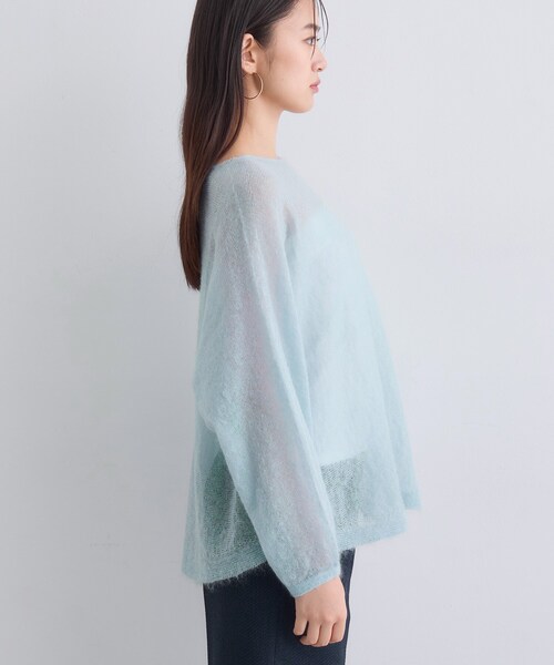 INDIVI（インディヴィ）の「【キッドモヘヤ素材】ラウンドヘムニット（ニット/セーター・レディース・ピンク/ブラック/サックスブルー系5/ライトグレー系8・05/38/13/15 ）」の16枚目の写真