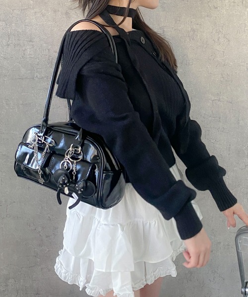 Mejoul（メジュール）の「【2025秋冬新作】【チョーカーマフラー付】2WAYワンショルニットトップス（ニット/セーター・レディース・グレー/アイボリー/ブラウン/ブラック・F）」の13枚目の写真