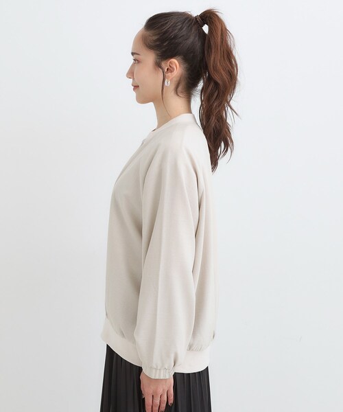 SHOO・LA・RUE（シューラルー）の「【洗濯機可/S-LL】さっと羽織れる 軽量リブブルゾン（ブルゾン・レディース・ベージュ/ブラック/ダークブラウン・04/03/02/01）」の17枚目の写真