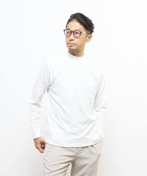 MEN'S MELROSE（メンズメルローズ）の「スビンプラチナムモックネックTシャツ（Tシャツ/カットソー・メンズ・ネイビー/ブラック/ホワイト・3/4/2）」の16枚目の写真