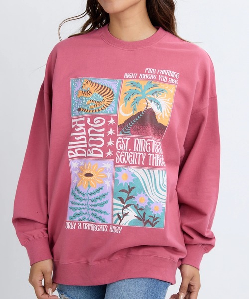 BILLABONG(ビラボン)の「BILLABONG レディース GRAPHIC LOOSE FIT CR トレーナー 【LOOSE FIT】【2025年秋冬モデル】/ビラボンルーズフィットプルオーバースウェットトレーナー(スウェット・レディース・ブルー系その他/ローズ/アイボリー/オフホワイト・MEDIUM/LARGE)」の16枚目の写真