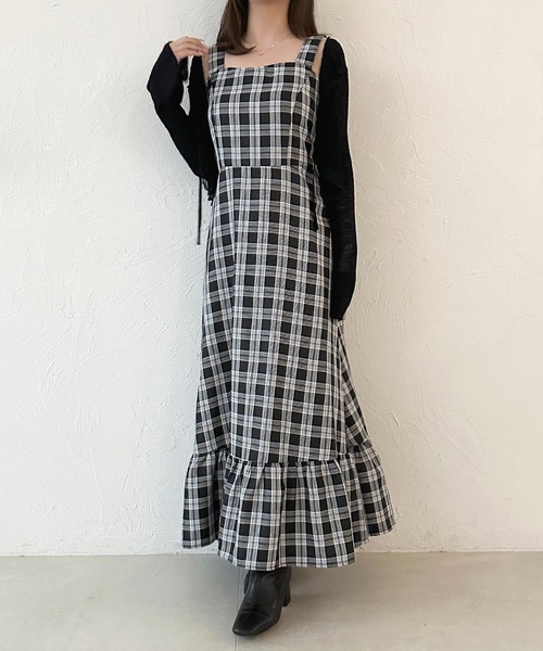 apres jour(アプレジュール)の「ティアードキャミワンピース(ワンピース・レディース・ブラック系その他/チャコールグレー/ブラウン系その他/ブラック・フリー/X-LARGE)」の3枚目の写真