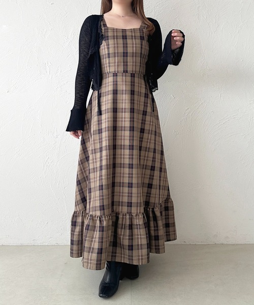 apres jour(アプレジュール)の「ティアードキャミワンピース(ワンピース・レディース・ブラック系その他/チャコールグレー/ブラウン系その他/ブラック・フリー/X-LARGE)」の1枚目の写真