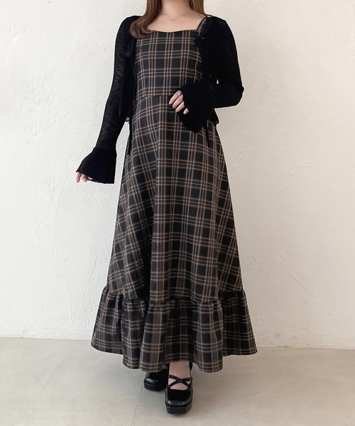 apres jour(アプレジュール)の「ティアードキャミワンピース(ワンピース・レディース・ブラック系その他/チャコールグレー/ブラウン系その他/ブラック・フリー/X-LARGE)」の4枚目の写真