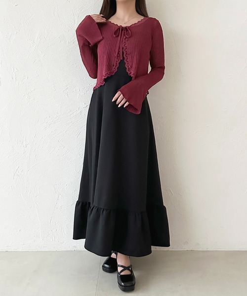 apres jour(アプレジュール)の「ティアードキャミワンピース(ワンピース・レディース・ブラック系その他/チャコールグレー/ブラウン系その他/ブラック・フリー/X-LARGE)」の2枚目の写真