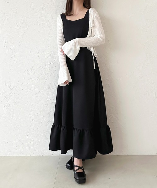 apres jour(アプレジュール)の「ティアードキャミワンピース(ワンピース・レディース・ブラック系その他/チャコールグレー/ブラウン系その他/ブラック・フリー/X-LARGE)」の15枚目の写真