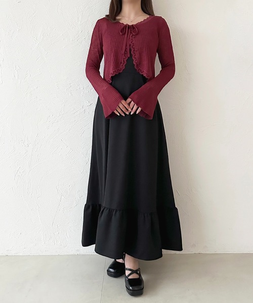 apres jour(アプレジュール)の「ティアードキャミワンピース(ワンピース・レディース・ブラック系その他/チャコールグレー/ブラウン系その他/ブラック・フリー/X-LARGE)」の16枚目の写真