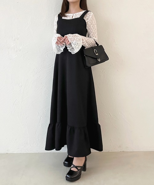 apres jour(アプレジュール)の「ティアードキャミワンピース(ワンピース・レディース・ブラック系その他/チャコールグレー/ブラウン系その他/ブラック・フリー/X-LARGE)」の9枚目の写真