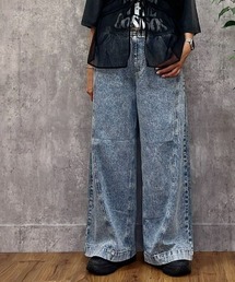 Right-on | 【HONEYSUCKLE ROSE】バギーデニムイージーパンツ（ウエストゴム）(デニムパンツ)