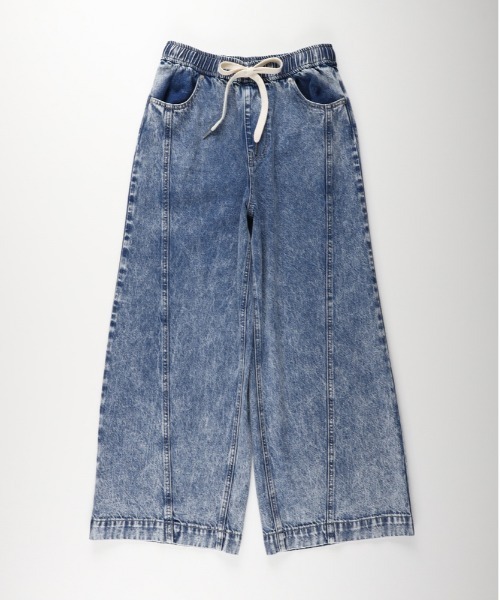 Right-on（ライトオン）の「【HONEYSUCKLE ROSE】バギーデニムイージーパンツ（ウエストゴム）（デニムパンツ・レディース・ダークインディゴブルー・M/S/L）」の2枚目の写真