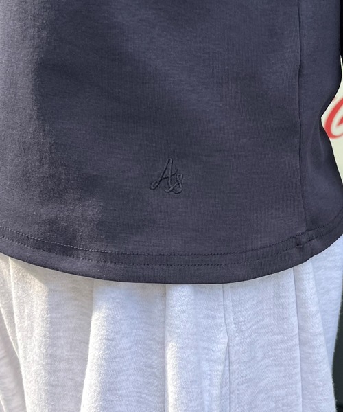 ABYS(アビス)の「ワンポイント刺繍クルーネックロンT(Tシャツ/カットソー・レディース・杢グレー/グレー/ネイビー・SHORT/LONG)」の15枚目の写真
