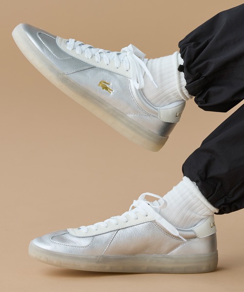 LACOSTE（ラコステ）の「メンズ BASESHOT PRO 225 1 SMA（スニーカー・メンズ・シルバー・28.5cm/25.0cm/25.5cm/26.0cm/26.5cm/27.0cm/28.0cm）」の3枚目の写真