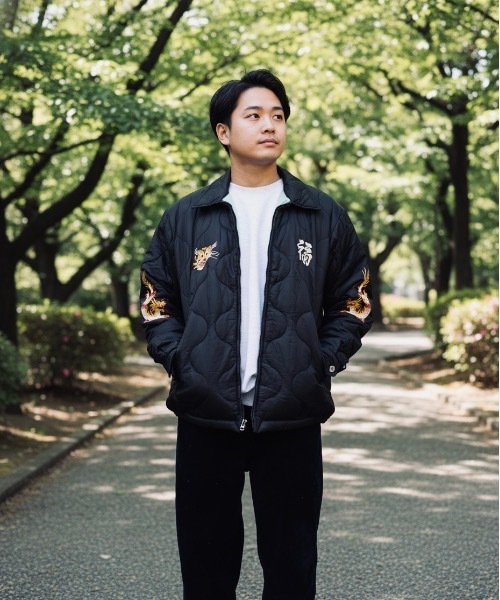 HOUSTON(ヒューストン)の「HOUSTON / NYLON VIETNAM JACKET TIGER/MAP/ 51511 / 51512(スカジャン・メンズ・グリーン系その他/ブラック/オリーブ/ブラック系その他・X-LARGE/LARGE)」の10枚目の写真