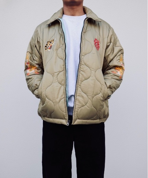 HOUSTON(ヒューストン)の「HOUSTON / NYLON VIETNAM JACKET TIGER/MAP/ 51511 / 51512(スカジャン・メンズ・グリーン系その他/ブラック/オリーブ/ブラック系その他・X-LARGE/LARGE)」の12枚目の写真