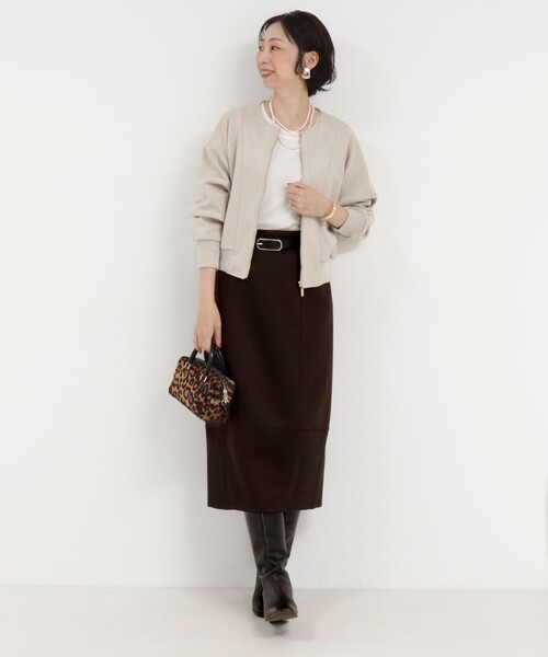 MICO COULIER（ミコクリエ）の「Wフェイスフェイクスエードブルゾン（ブルゾン・レディース・チャコールグレー/グレイッシュベージュ/ピンク・38）」の6枚目の写真