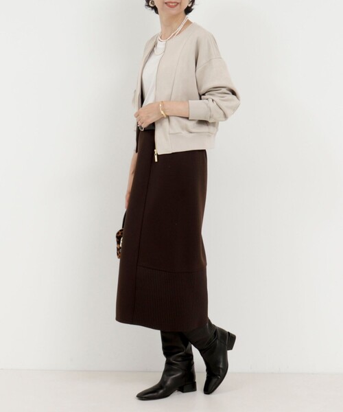 MICO COULIER（ミコクリエ）の「Wフェイスフェイクスエードブルゾン（ブルゾン・レディース・チャコールグレー/グレイッシュベージュ/ピンク・38）」の7枚目の写真