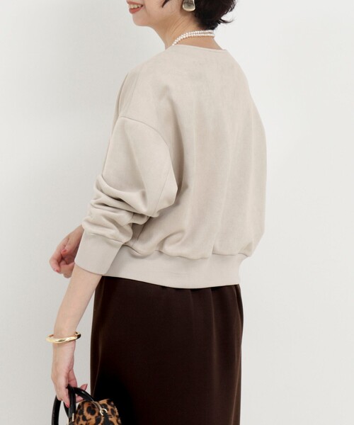 MICO COULIER（ミコクリエ）の「Wフェイスフェイクスエードブルゾン（ブルゾン・レディース・チャコールグレー/グレイッシュベージュ/ピンク・38）」の8枚目の写真