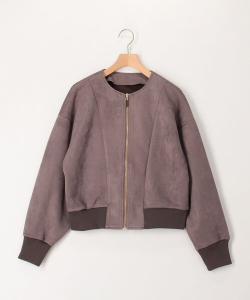 MICO COULIER（ミコクリエ）の「Wフェイスフェイクスエードブルゾン（ブルゾン・レディース・チャコールグレー/グレイッシュベージュ/ピンク・38）」の15枚目の写真