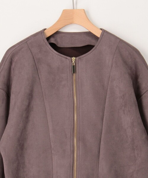 MICO COULIER（ミコクリエ）の「Wフェイスフェイクスエードブルゾン（ブルゾン・レディース・チャコールグレー/グレイッシュベージュ/ピンク・38）」の16枚目の写真