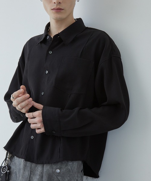 Spielio(シュピーリオ)の「【Spielio】Fray Edge Shirt / カットオフデザインシャツ(シャツ/ブラウス・メンズ・アイボリー/ブラック/ブルーグレー・L/M/S)」の16枚目の写真