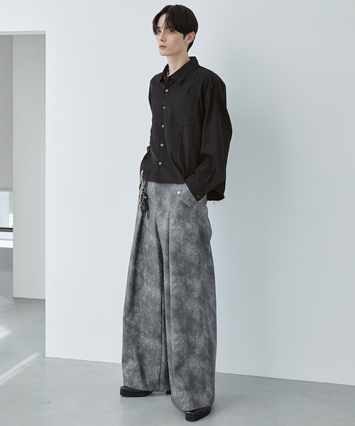 Spielio(シュピーリオ)の「【Spielio】Fray Edge Shirt / カットオフデザインシャツ(シャツ/ブラウス・メンズ・アイボリー/ブラック/ブルーグレー・L/M/S)」の22枚目の写真