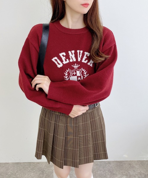 INGNI(イング)の「エンブレムロゴニット(ニット/セーター・レディース・グレー×ホワイト/ワイン系2/ネイビー系/ホワイト×シルバー・M)」の22枚目の写真