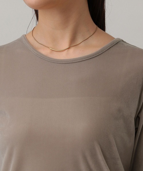 GLOBAL WORK(グローバルワーク)の「MATINEE LINE/シアーベロア長袖T/598082(Tシャツ/カットソー・レディース・グレイッシュベージュ/ブラック/ダークブラウン/グレー系その他・MEDIUM/LARGE)」の12枚目の写真