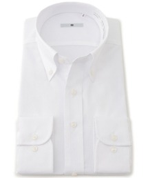 SUIT SELECT（スーツセレクト）の「【形態安定】【長袖】【SILVER LINE】ボタンダウンカラーワイシャツ/ホワイト×ドビーストライプ（ビジネスシャツ）」