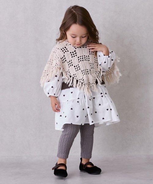 petit main（プティマイン）の「【シアバター】ジャガードレギンス（レギンス/スパッツ・キッズ・モカ/ブラック/ライトピンク/オフホワイト・100cm/80ｃｍ/90cm/120cm/110cm/130cm）」の3枚目の写真