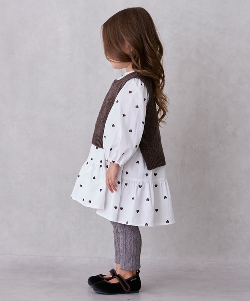 petit main（プティマイン）の「【シアバター】ジャガードレギンス（レギンス/スパッツ・キッズ・モカ/ブラック/ライトピンク/オフホワイト・100cm/80ｃｍ/90cm/120cm/110cm/130cm）」の6枚目の写真