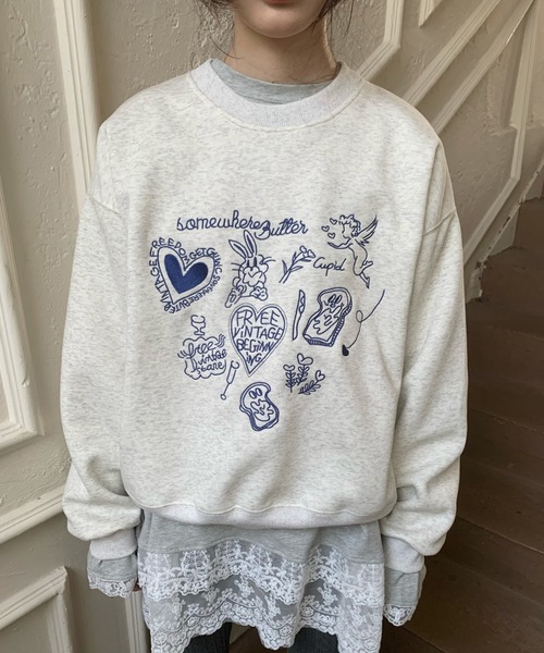 Vipoa（ヴィポア）の「LOVE BUNNY LOOSE SWEAT（スウェット・レディース・ライトグレー・FREE）」の11枚目の写真