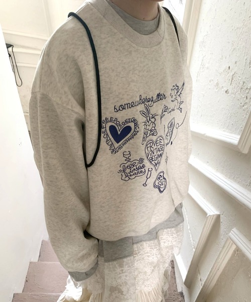 Vipoa（ヴィポア）の「LOVE BUNNY LOOSE SWEAT（スウェット・レディース・ライトグレー・FREE）」の12枚目の写真