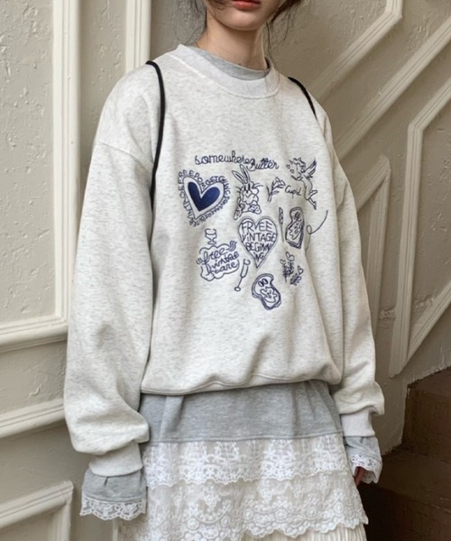 Vipoa（ヴィポア）の「LOVE BUNNY LOOSE SWEAT（スウェット・レディース・ライトグレー・FREE）」の13枚目の写真