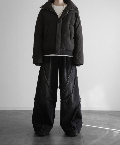 KUUUPY(クーピー)の「Fringed Baggy Wide-Leg Denim Pants - フリンジバギーワイドデニムパンツ(デニムパンツ・メンズ・ブラック/グレー・SMALL/MEDIUM/LARGE)」の16枚目の写真